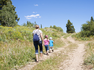 Family hiking