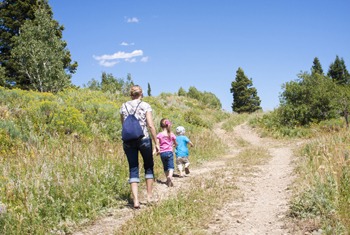 Family on a hike