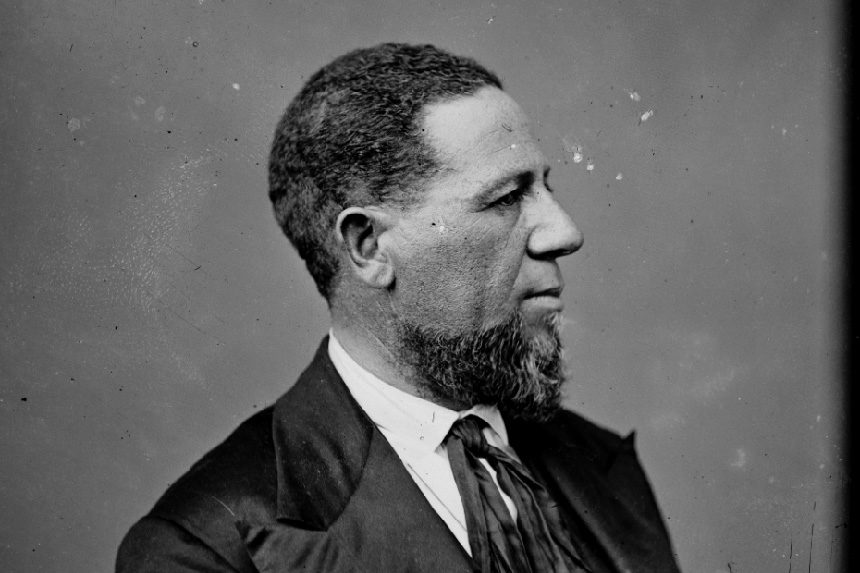 Photo of the first African American senator, Hiram Revels