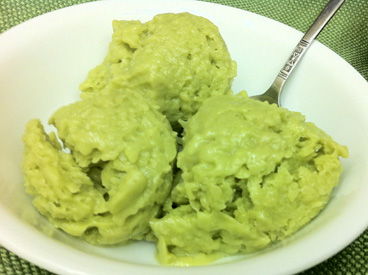 bowl of avocado ice cream