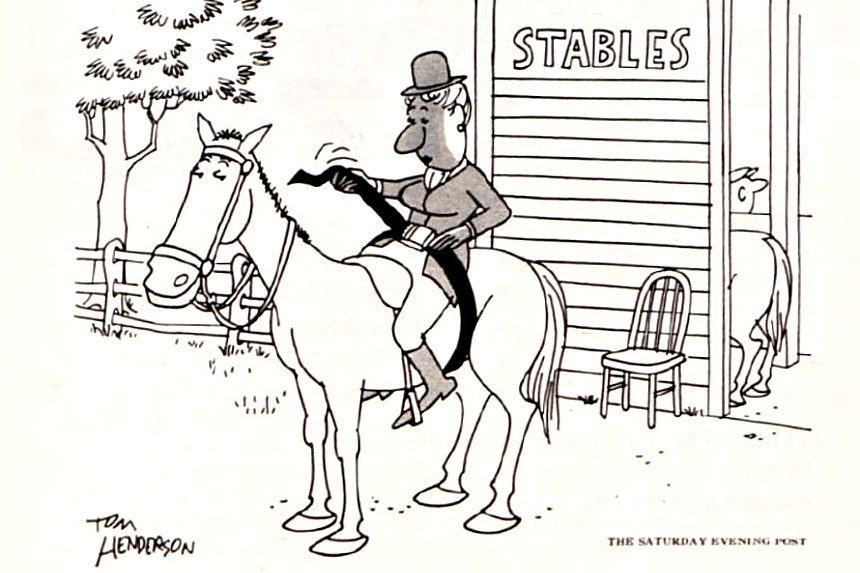 Horseback riding cartoon