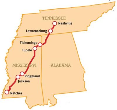 Natchez Trace Map Tennessee The Natchez Trace Parkway | The Saturday Evening Post Natchez Trace Map Tennessee The Natchez Trace Parkway | The Saturday Evening Post