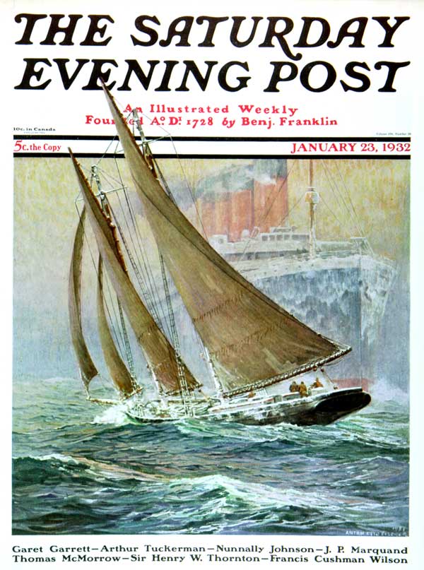 illustration_2009_04_23_afischer7 Anton Otto Fischer "Yacht and Steamship" 1932