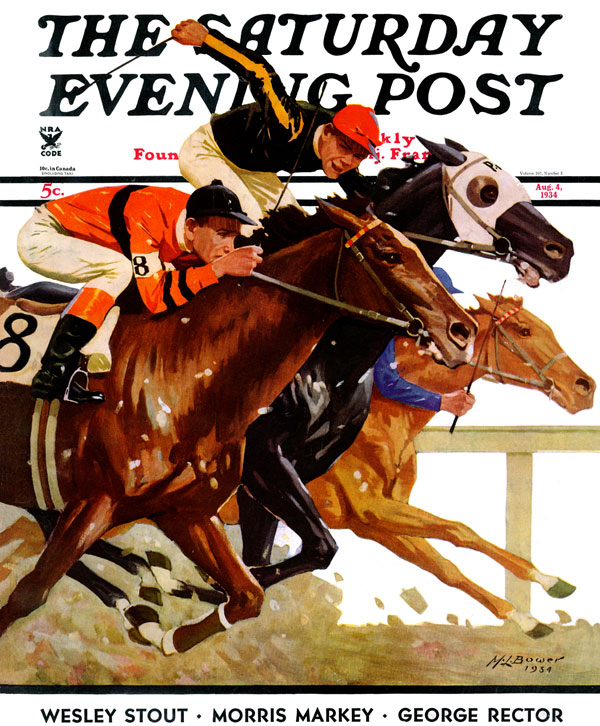 Title: "Thoroughbred Race "; Published: April 4, 1934; © 1934 SEPS;