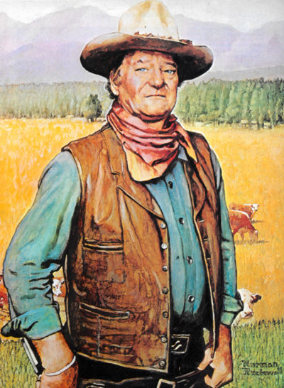 John Wayne, illustrated by Norman Rockwell