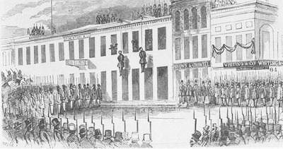 The hanging of Charles Cora and James Casey, San Francisco, 1856.