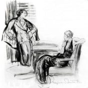 A woman speaks to her mother.