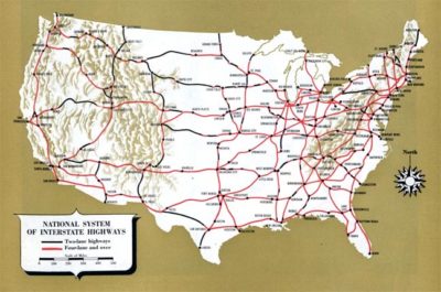 1950's Interstate Map