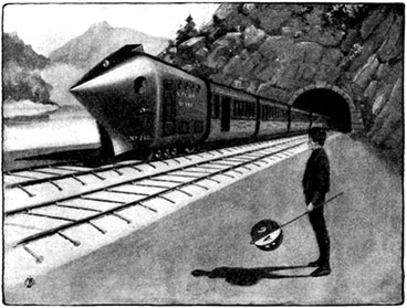 An 1899's artist's conception of a futuristic railway.