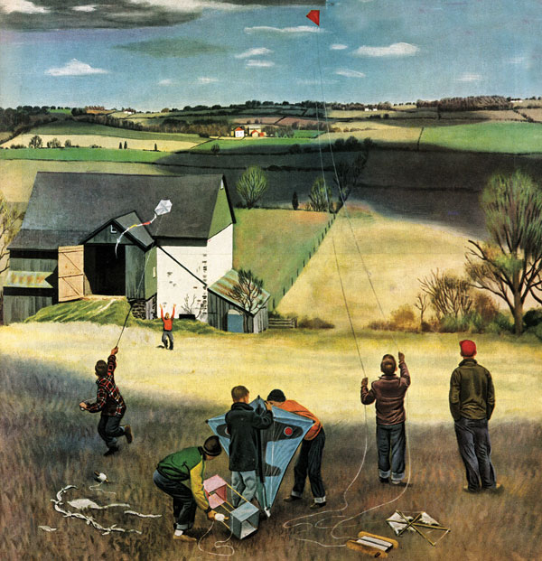 "Flying Kites," by John Falter; 1950