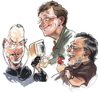 Steve Jobs, Bill Gates, and Steve Wozniak