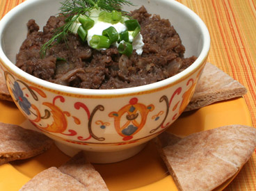 Indian dal with pita, cucumber, dill, and Greek yogurt