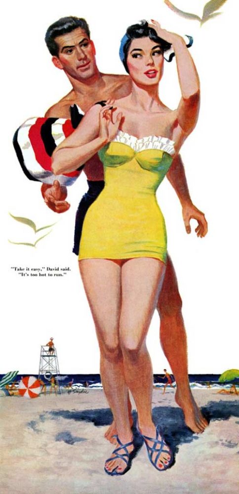 Man and woman in swimsuits