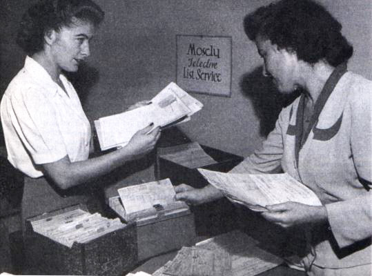 women sorting cards for Mosely Selective List Service