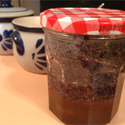 lavender-infused honey in jar