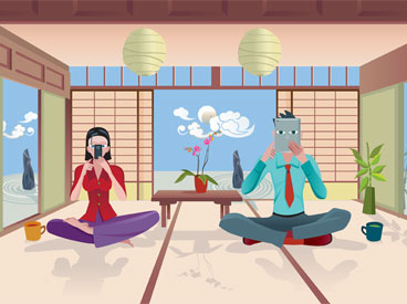 Meditation Apps, Illustration by Jesus Sanz