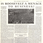 Is Roosevelt a Menace to Business? Is Roosevelt a Menace to Business?