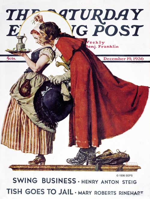 Mistletoe Kiss by Norman Rockwell