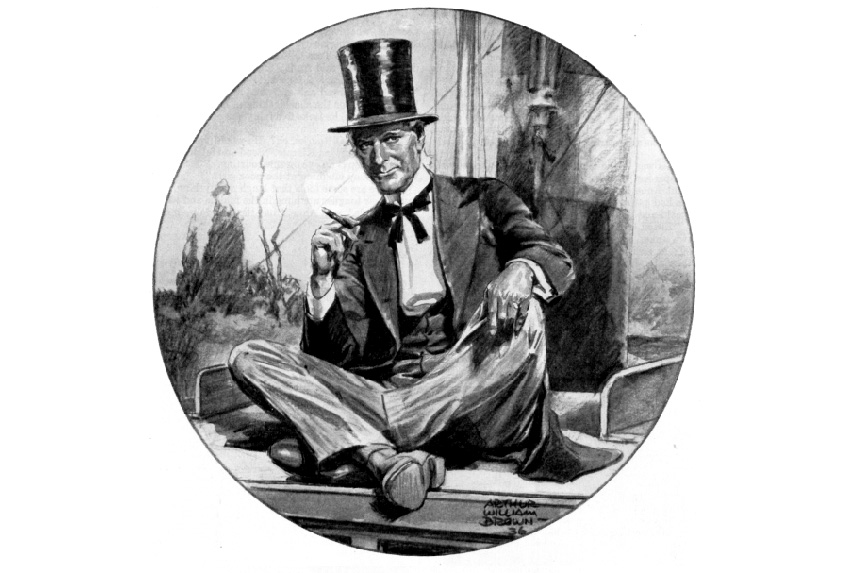 Older rich gentleman in a top hat