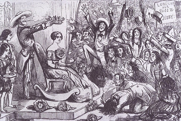 Always eager to satirize Americans and their vulgarity, London’s Punch magazine mocked Lind’s exuberant reception in the states.