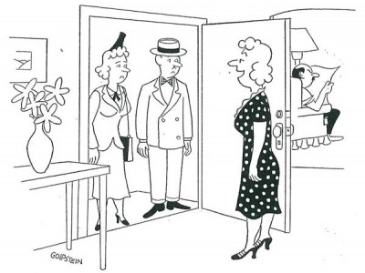 never-mind-what-george-says "Come right in, folks—never you mind what George says." from November 25, 1950.