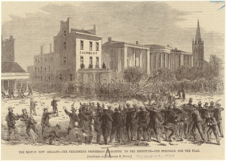 Lithograph of the New Orleans massacre