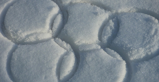 Olympic Rings drawn in the snow