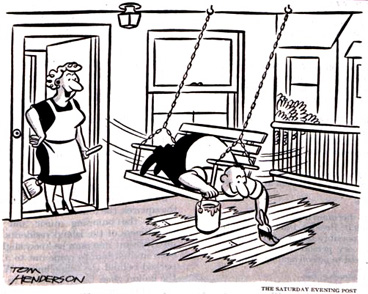 painting porch cartoon from August 6, 1949