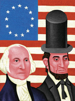 George Washington and Abe Lincoln