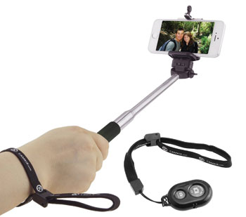 Camkix Extendable Selfie Stick with Bluetooth Remote$23