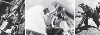 Photos depicting WPA employees working on infrastructure.