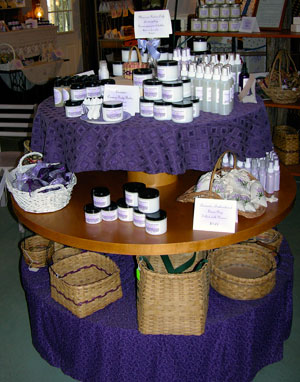 Lavender products on display