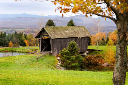 An old covered bridge outside of Cabot, Vermont.