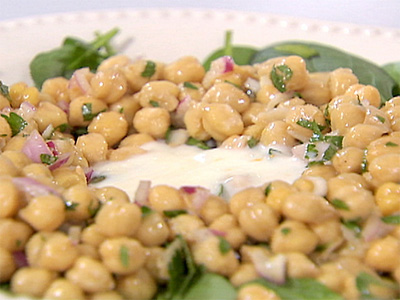 Chickpea Spinach Salad with Cumin Dressing