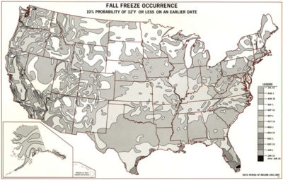 Know the average date of the first hard frost in your region. The NCDC Freeze/Frost maps can help.