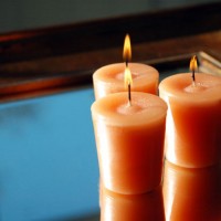 Handmade votive candles.