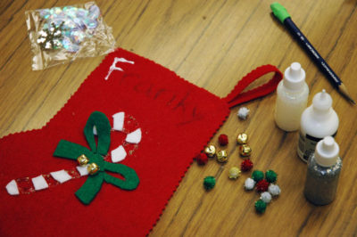 Embellish the stocking further with beads, sequins, glitter or fabric paint.