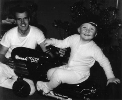 US Marshall Dan O'Malley with his son on Christmas morning. Photo courtesy of Dan O'Malley.