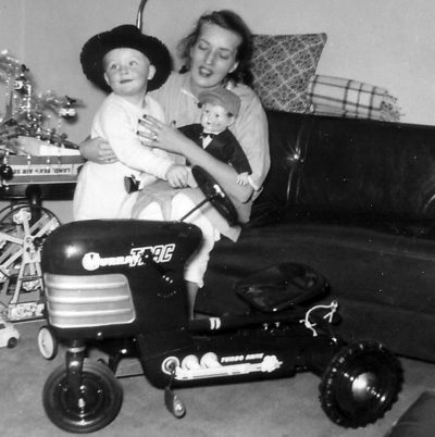 The author with his mother, Hannah, on Christmas morning, 1960. Photo courtesy of Dan O'Malley.