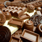 Various types of chocolate in a pile.