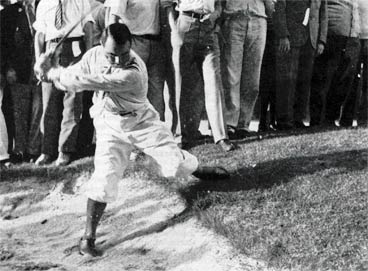 Gene Sarazen in a sand trap.