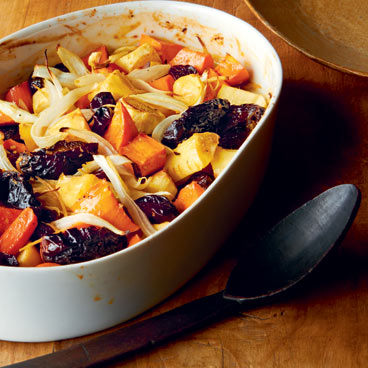 Sweet Root Casserole with Dried Fruit