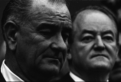 Johnson with Vice President Hubert Humphrey, June 1965.