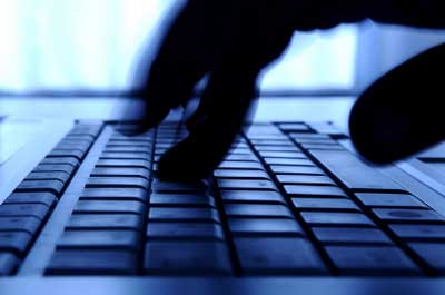 hacker, typing, keyboard, laptop, computer, cyber crime