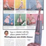 Westinghouse vacuum cleaner ad in The Saturday Evening Post, 1954.