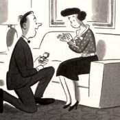 Man asking his girlfriend to marry him