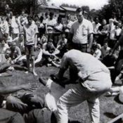 “In Oxford, Ohio, volunteers were taught how to protect themselves from beatings.” Photo credit Lynn Pelham. © SEPS 1964