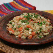 quinoa risotto primavera with carrots and peas