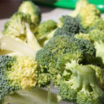 cut pieces of raw broccoli