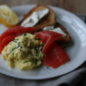Scrambled Eggs with Salmon and Chives